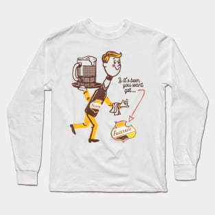 Falstaff Retro Defunct Beer Man Long Sleeve T-Shirt